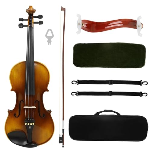 Geige Anfänger 4/4 Violine Fichtenplatte Ahornrückseite Ebenholzgriffbrett Violine Mit Bogensaiten Stimmgerät Violinteile Und Zubehör(Set 2) von LJERFSW