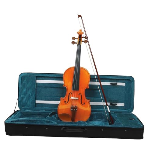 Geige Anfänger Fichtenplatte Ahornboden 4/4 Violine Ebenholz Griffbrett Violine Mit Bogensaiten Stimmgerät Violinteile Und Zubehör von LJERFSW