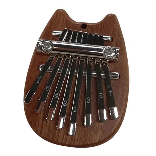 Kalimba Instrument 8 Tasten Mini Kalimba Holz Finger Daumen Klavier Mit Lanyard Musikinstrument Klavier(Cat) von LJERFSW