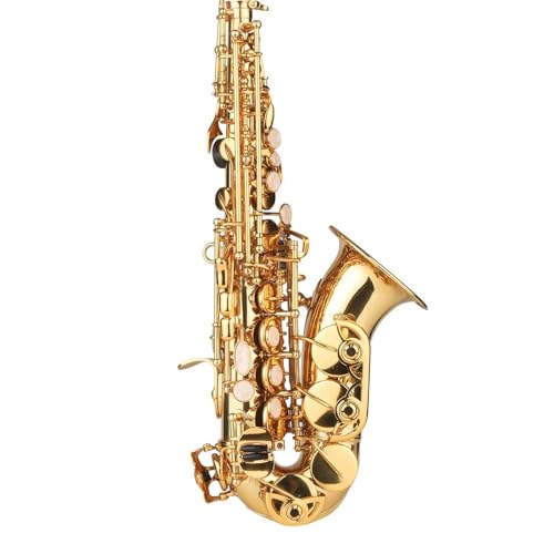 Saxophon Komplettset mit Eb Altsaxophon Messing Lackiert Gold Lack Es Saxophon 82ZKey Typ Holzbläser Bb Sopran Saxophon Mit Zubehör(B) von LJERFSW