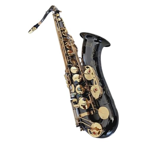 Saxophon Komplettset mit Leistung Professionelles Tenorsaxophon Bb Flat Tune Musical Schwarz Gold Tenorsaxophon von LJERFSW