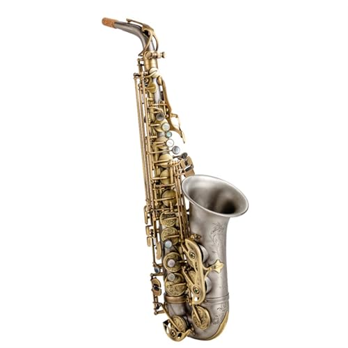 Saxophon Komplettset mit Saxophoninstrument Es-Altsaxophoninstrument Weißkupfer Professionelles Leistungsniveau von LJERFSW