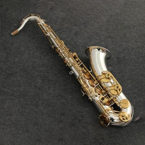 Saxophon Komplettset mit Tenorsaxophon, Professionelles Tenorsaxophon Vernickelt Mit Etui Blatthals(Bag B) von LJERFSW