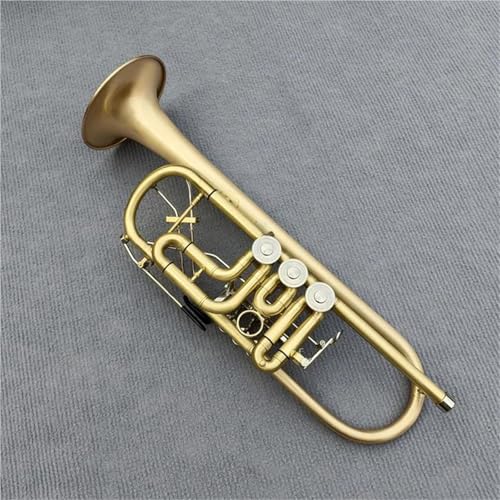 Standard Trompeten Set B-Trompete B-Flat-Messing-Flachschlüssel Professionelle Trompeten-Musikinstrumente Mit Lederetui von LJERFSW