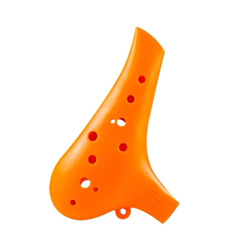 Starter Okarina Blasinstrument 12-Loch-Ocarina Mittelklasse-AC Einsteiger-Harz-Ocarina Anfänger Professionelles Musikinstrument, Das Sturzsicher Ist(Orange) von LJERFSW