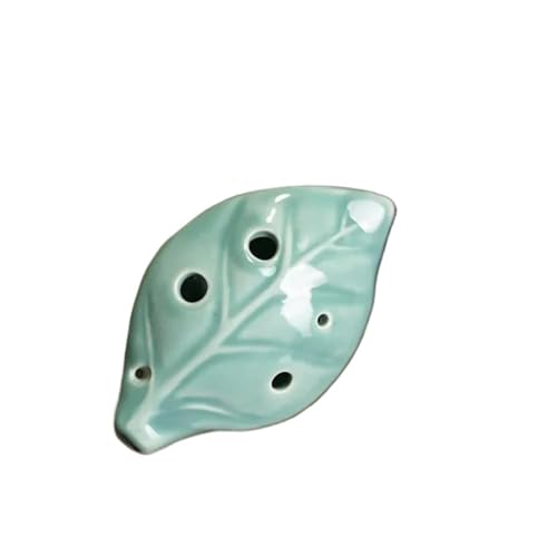 Starter Okarina Blasinstrument 4 Farben Ocarina 6 Loch Kleine Blattform Ocarina Alto C Ton Für Keramikanhänger(Green) von LJERFSW