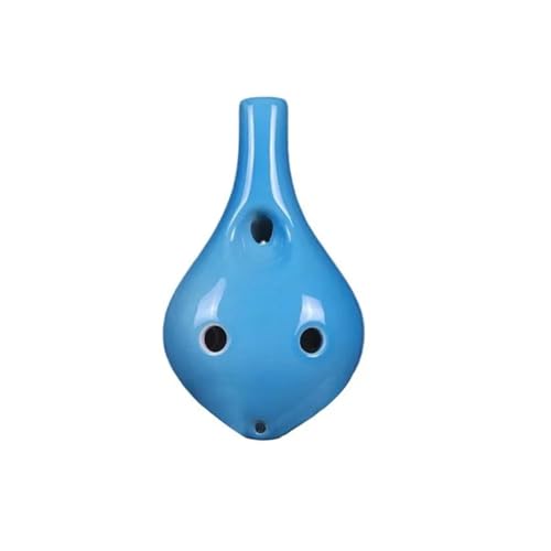 Starter Okarina Blasinstrument 6 Loch Kleine Größe Ocarina Keramik Alto C Ton Schlüssel Glasur Chinesischen Tao Professionelle Musikinstrument Für Anfänger(Blue 1) von LJERFSW