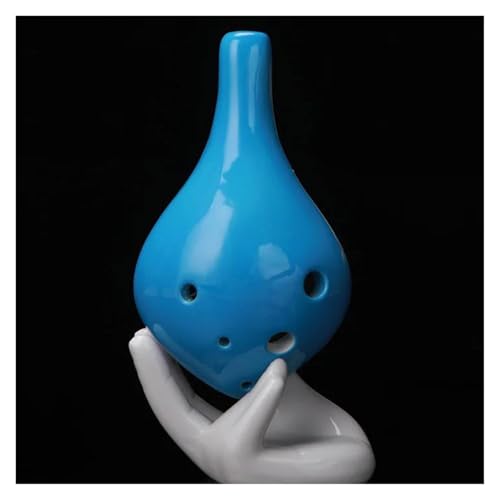 Starter Okarina Blasinstrument 6-Loch-Kunststoff-Ocarina Alto ToneC-Flötenmusikinstrument Mit Hängeseil Für Anfänger/Auftritte(Blue) von LJERFSW