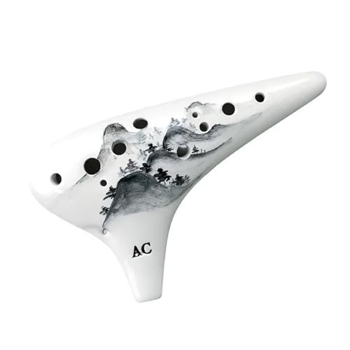 Starter Okarina Blasinstrument Ocarina 12 Loch Alto C Ton Relief Skulptur Keramik Ocarinas Professionelle Musikinstrumente Mit Anfänger Zubehör(Style 6) von LJERFSW