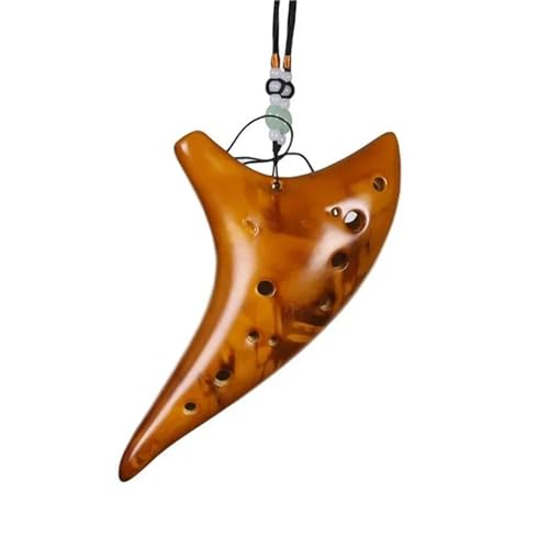 Starter Okarina Blasinstrument Ocarina 12 Töne Alto C Ocarina Klassisches Flötenmusikinstrument Für Anfänger Gutes Timbre Chinesisches Tao(Brown) von LJERFSW