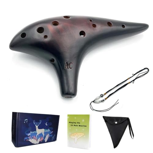 Starter Okarina Blasinstrument Ocarina12 Töne Alto C Ocarina Musikinstrument Gutes Geschenk Für Anfänger Chinesisches Tao(Brown) von LJERFSW