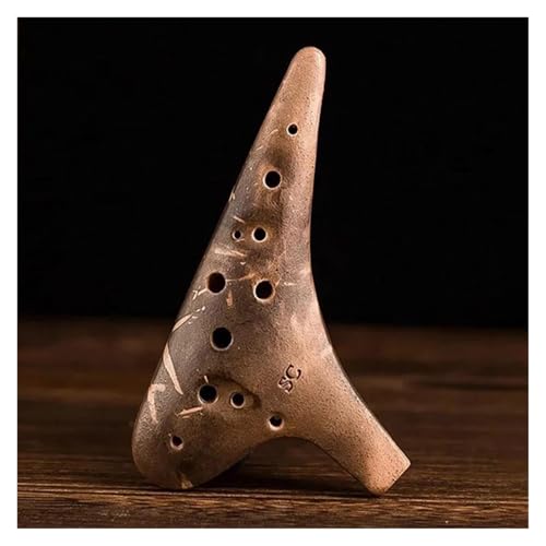 Starter Okarina Blasinstrument Pottery Ocarina 12 Löcher Treble C Tone Ocarinas Professionelles Musikinstrument(Plain) von LJERFSW