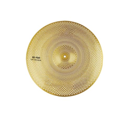 Becken Schlagzeug-Set Leise Becken Schwache Becken Hängende Becken Dingding-Becken Schalldämpfer Abwischbare Becken-Set 14/16/18/20 Zoll(Gold,14 Inch) von LJRRTYQ