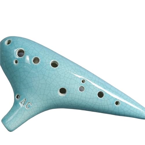 Okarina 12-Loch Alto C-gestimmte Okarina, AC-gestimmtes, Professionelles Musikinstrument Auf Leistungsniveau, Ice Cracked Ocarina(Blue) von LJRRTYQ