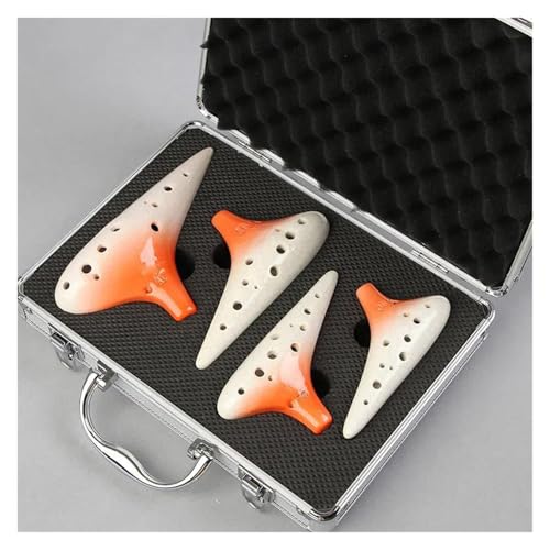 Okarina 4 Teile/satz Ocarina 12 Löcher Alto Höhen AC SF SG SC Professionelle Ocarina Mit Aluminium Box Musik Instrumente Geschenke(Orange) von LJRRTYQ