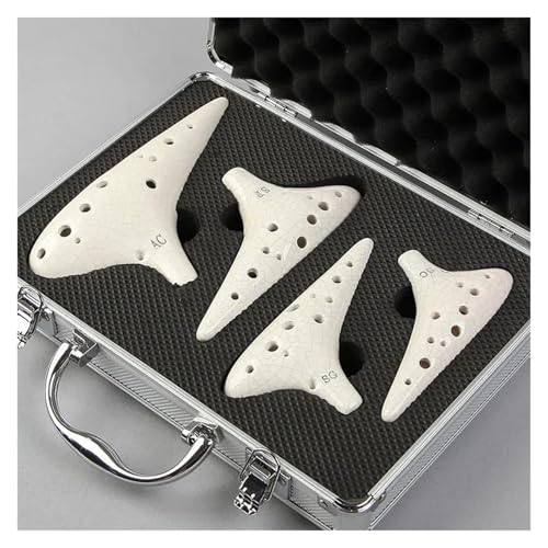 Okarina 4 Teile/satz Ocarina 12 Löcher Alto Höhen AC SF SG SC Professionelle Ocarina Mit Aluminium Box Musik Instrumente Geschenke(White) von LJRRTYQ