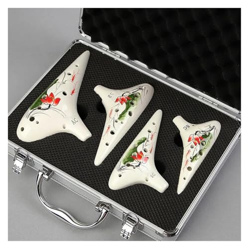 Okarina 4 Teile/satz Ocarina 12 Löcher Alto Höhen AC SF SG SC Professionelle Ocarina Mit Aluminium Box Musik Instrumente Geschenke(White 4) von LJRRTYQ