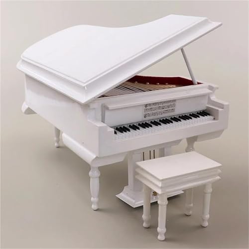 Ornamente Für Musikinstrumente Handgefertigte Hölzerne Musikinstrumente-Sammlung Dekorative Ornamente Mini-Klavier Miniaturmodell Dekoration(White,20cm) von LJRRTYQ