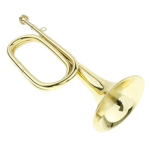 Trompete BB Bugle Musikinstrument Messing Mit Handschuhen Für Partys Einfach Zu Spielen Golden 32 5 X 11 5cm von LJRRTYQ