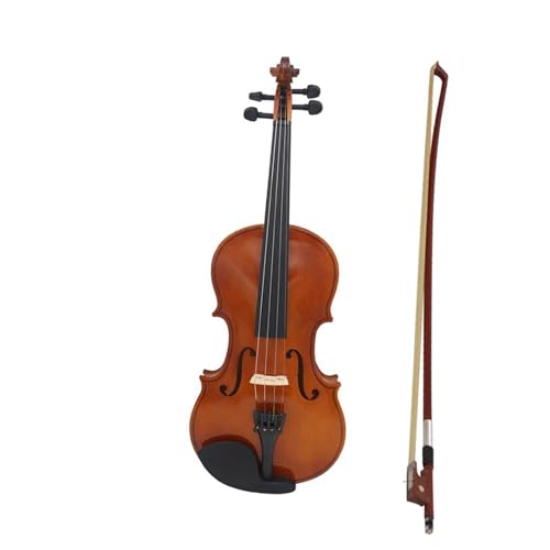 Violine 4/4-Geigenset Aus Massivholz Mit Hartschalenkoffer Bogen/Schulterstütze/Stimmgerät/Griffbrettaufkleber/Saiten/Steg Für Anfänger(Brown) von LJRRTYQ