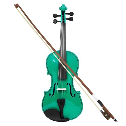 Violine 4/4-Geigenset Aus Massivholz Mit Hartschalenkoffer Bogen/Schulterstütze/Stimmgerät/Griffbrettaufkleber/Saiten/Steg Für Anfänger(Green) von LJRRTYQ