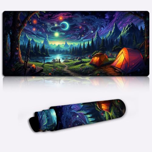 Gaming Mauspad – Mauspad, Camping Mauspad, Tischunterlage (60 x 35 x 0,3 cm), großes Mauspad, rutschfeste Gummiunterseite, Computermatte für Schreibtisch, PC, Laptop, Büro von LJSPTU