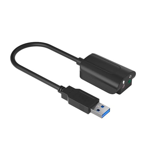 Externer 7.1 USB-Soundkarten-Adapter, Stereo-Konverter für Headset, Mikrofon, Kopfhörer, Laptop, Desktops, USB-Soundkarte von LKOOFHNM