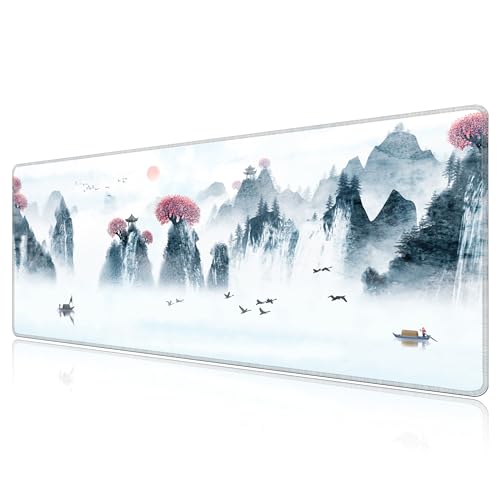 LL-COEUR Motiv Große Verlängert Laptop Mousepad 120x50x0,3cm, Erweiterter Tastaturunterlage mit Vernähte Kanten für Home, Office (Landschaften 3, 1200x500x3mm) von LL-COEUR