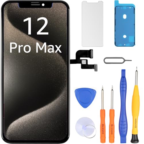 LL TRADER Display für iPhone 12 Pro Max LCD 6.7" Bildschirm Ersatz FHD Touchscreen 3D Touch Digitizer Rahmen Montage und Reparaturkits 2024 von LL TRADER