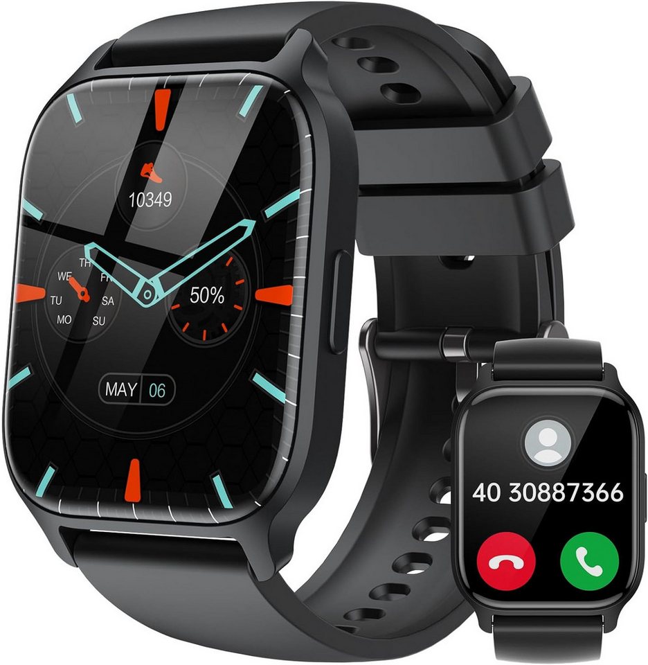 LLKBOHA Herren-Damen-mit-Telefonfunktion Smartwatch (1,85 Zoll, Android/iOS), mit 112+ Sportmodi Fitness-Tracker Schrittzähler, SchlafüBerwachung von LLKBOHA