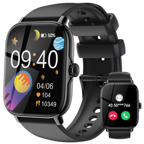 LLKBOHA Smartwatch Herren mit Telefonfunktion - 1,85 Zoll Touchscreen Smart Watch, 111+ Sportmodus IP68 Wasserdicht Fitnessuhr mit Herzfrequenzmonitor Schlafmonitor Schrittzähler für iOS Android von LLKBOHA