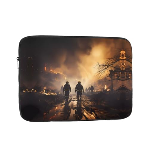 LLKGOT Feuerwehrleute bekämpfen Feuer Druck stoßfest tragbar Laptop Sleeve Tasche 43,2 cm (17 Zoll) für Männer Frauen Geschäftsreisen Büro Alltag von LLKGOT