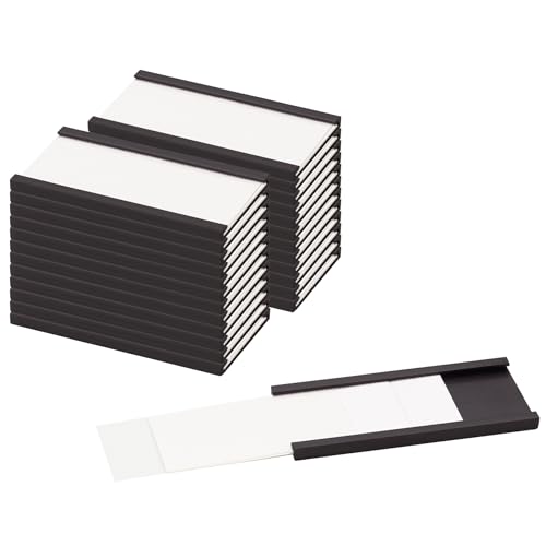 LLPT Magnetische Etikettenhalter(26 Stück) | Beschreibbar Schmutzfrei Abnehmbar für Schule Büro Whiteboards Kühlschränke Magnettafeln(MH21026) | 25MM x 50MM von LLPT