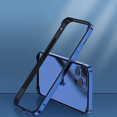 LMEIL Aviation Aluminium Bumper Case für iPhone 13 12 11 14 Pro Max 13Pro X XR XS 7 8 6 s Plus Luxus-Silikonrahmen Zubehör, Blau BK, für iPhone 13 Pro von LMEIL