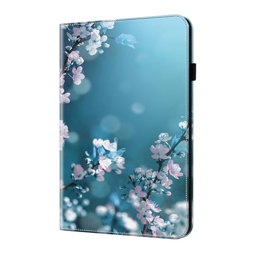 LMFULM® Hülle für Samsung Galaxy Tab S6 Lite SM-P613 / P619 (10,4 Zoll) PU Lederhülle Tasche Case mit Ständer Schutzhülle Flip Cover Buchgestaltung Pflaumenblüte Muster von LMFULM