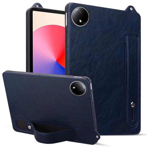 LMFULM® Hülle für Xiaomi Redmi Pad SE (8,7 Zoll) Weiche TPU Schale Gummi Silikonhülle Anti Rutsch Stoßfänger Rückseitige Ständer Abdeckung Schutzhülle Retro Blau von LMFULM