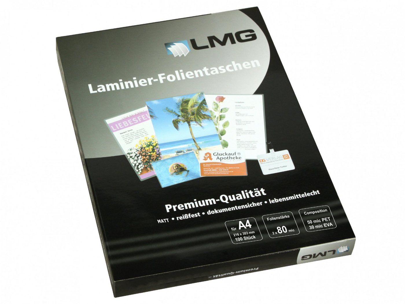 LMG Germany Schutzfolie LMG Laminierfolien A4 (216 x 303 mm), 2 x 80 mic, matt von LMG Germany