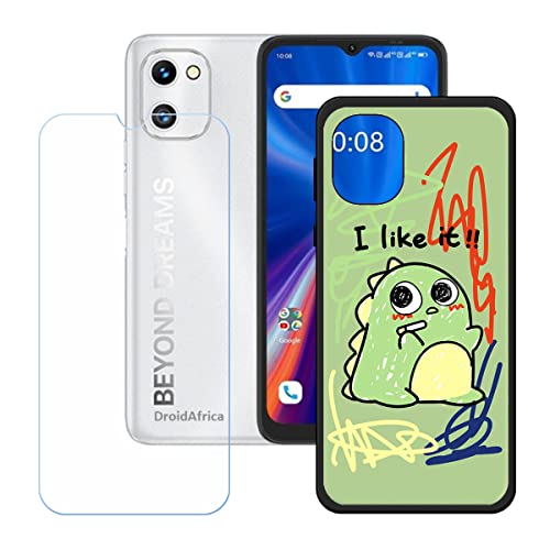 LMLQSZ Hülle für Umidigi C1 + HD Panzerglas, Sanft Handyhülle Silikon Schutzhülle Cover TPU Case Handy Tasche Handytasche - Panzerglasfolie Schutzfolie für (6,52") - OP111 von LMLQSZ