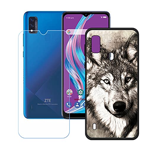 LMLQSZ Hülle für ZTE Blade A51 + HD Panzerglas, Sanft Handyhülle Silikon Schutzhülle Cover TPU Case Handy Tasche Handytasche - Panzerglasfolie Schutzfolie für ZTE Blade A51 (6,52") - OP9 von LMLQSZ