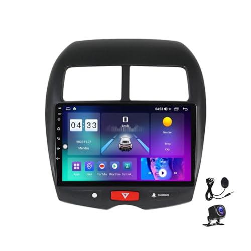 Android 13 Autoradio Bluetooth Car-Play Mit 9 Zoll Touchscreen Kompatibel Mit Mitsubishi ASX 2010~2016 Multimedia Navigation Radio Unterstützt DSP/USB/4G/RDS FM Audio Player,M800S 8core 8G+256G von LMPlus