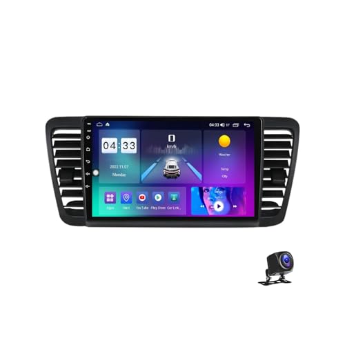 Android 13 Autoradio Bluetooth Car-Play Mit 9 Zoll Touchscreen Kompatibel Mit Subaru Legacy Outback 2003~2009 Multimedia Navigation Radio Unterstützt DSP/USB/4G/RDS FM Audio Player,M400S 8core 4G+64G von LMPlus