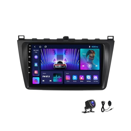 LMPlus Android 13 Autoradio Bluetooth Car-Play Mit 9 Zoll Touchscreen Kompatibel Mit Mazda 6 2008~2012 Multimedia Navigation Radio Unterstützt DSP/USB/4G/RDS FM Audio Player,M100CP 4core 1G+32G von LMPlus