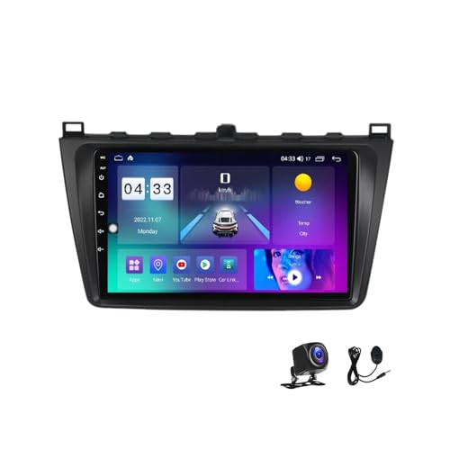 LMPlus Android 13 Autoradio Bluetooth Car-Play Mit 9 Zoll Touchscreen Kompatibel Mit Mazda 6 2008~2012 Multimedia Navigation Radio Unterstützt DSP/USB/4G/RDS FM Audio Player,M300S 8core 4G+32G von LMPlus