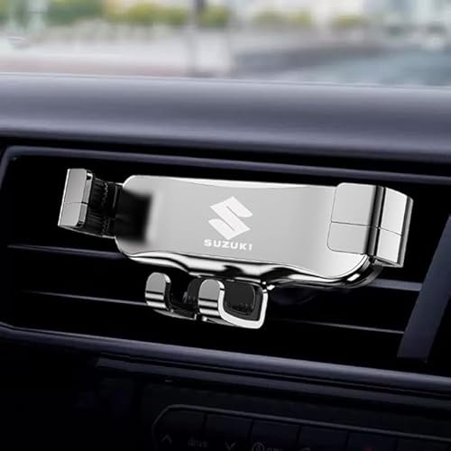 LMYSLCDW Auto Smartphone Halter für Suzuki Jimny 2007-2017,Drehbar Anpassen Hochstabile Auto Lüftung Handyhalterung Accessoires,Silver von LMYSLCDW