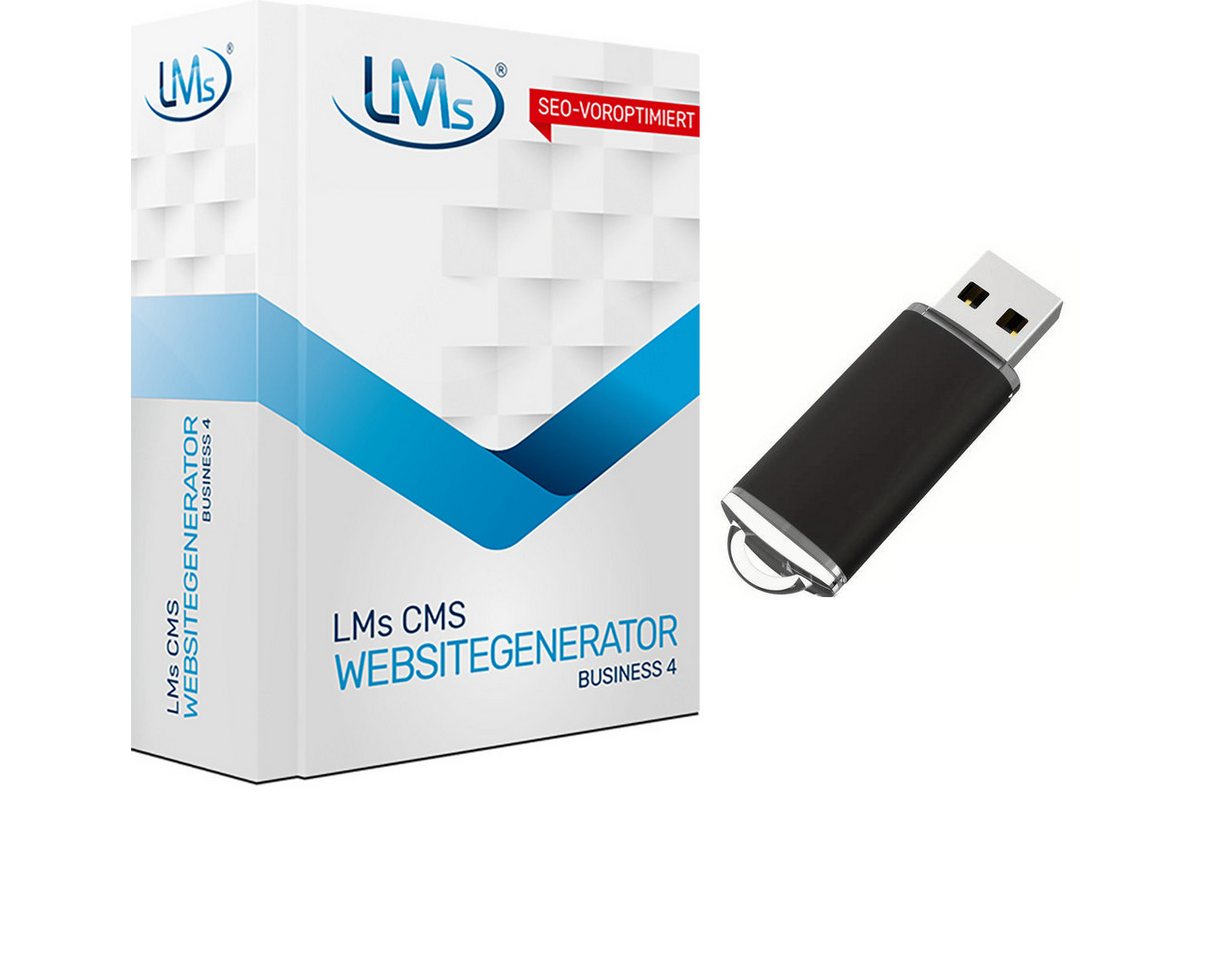 LMs CMS Websitegenerator, Software zum Erstellen einer Webseite mit KI auf USB-Stick (SEO Voroptimiert, keine Programmierkenntnisse erforderlich) von LMs