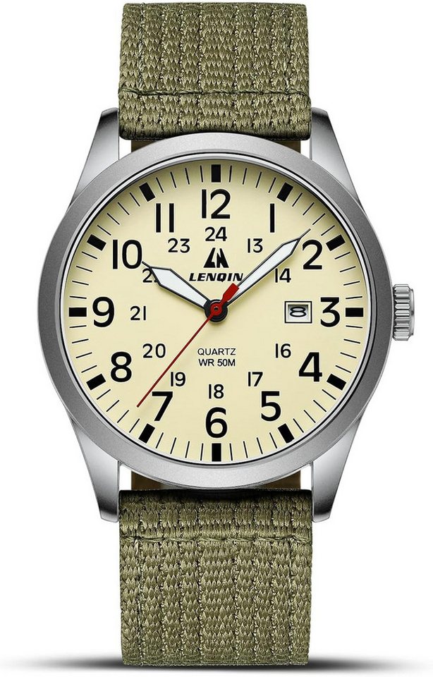 LN LENQIN Herren's Militär 30M wasserdichte Analog Quarz Watch, mit Datum Feld Uhr Armee Taktische Sportuhr von LN LENQIN