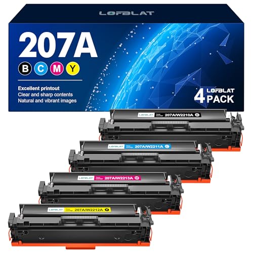 LOFBLAT 207A 207X Kompatible Toner (ohne Chip) für HP 207A W2210A 207X Multipack für HP Color Laserjet Pro MFP M283fdw M255dw M283fdn M283 M255 M255nw M282nw M282 (Schwarz Cyan Gelb Magenta, 4-Pack von LOFBLAT