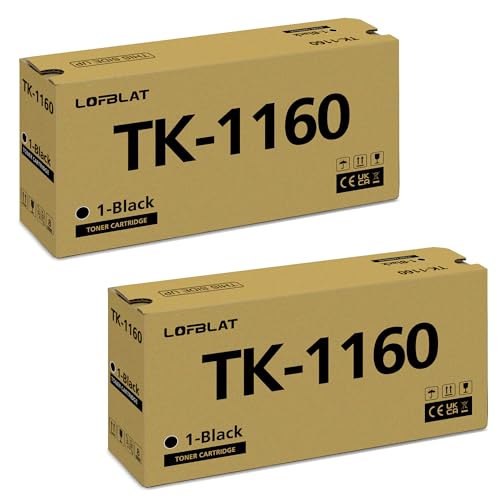 LOFBLAT TK 1160, Kompatibe für Kyocera TK-1160, für Kyocera ECOSYS P2040dn, ECOSYS P2040dw P2050DN（2 x TK1160 Schwarz Toner） von LOFBLAT