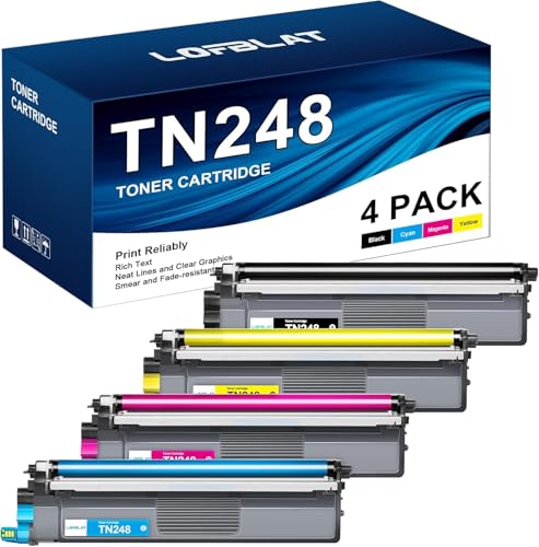 LOFBLAT TN248 TN-248CMYK TN-248VAL TN248XL Ersatz für Brother TN-248 TN248 Toner TN-248XL für Brother MFC-L3760CDW Toner DCP-L3560CDW MFC-L3740CDWE MFC-L3740CDW L8390CDW DCP-L3520CDW L3520CDWE,4 Pack von LOFBLAT