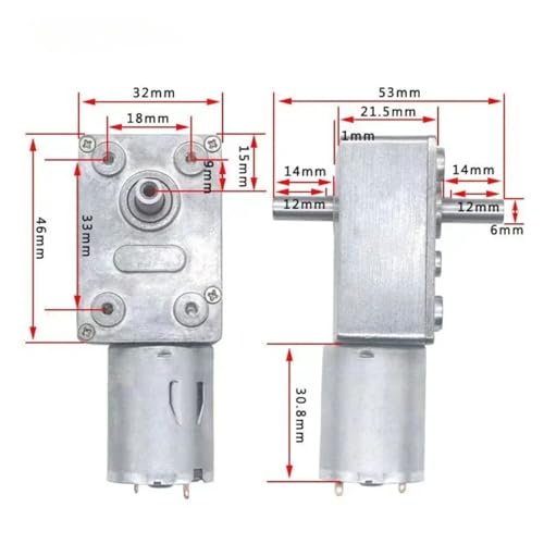 JGY370 double-out-shaft DC gear electronic starter self-locking worm gear high torque electronic starter 6V-24v adjustable speed forward and reverse Motor Drivers(24V,40rpm) von LOFWSGPRX